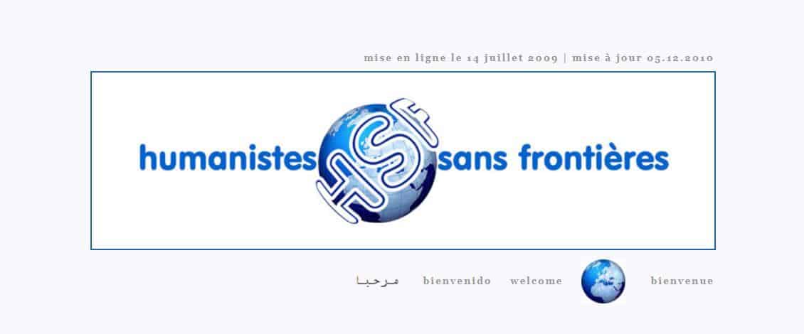 logo et page d'accueil du site d'une ONG